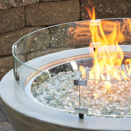 Outdoor Greatroom - 12" Round Glass Wind Guard - GLASS GUARD-12-R