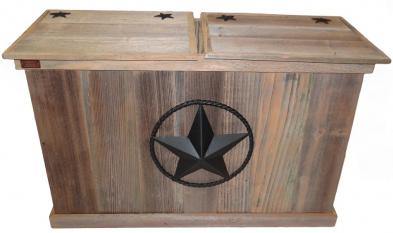 Haggards Trash Can Double Trash Can with Star/Rope Black