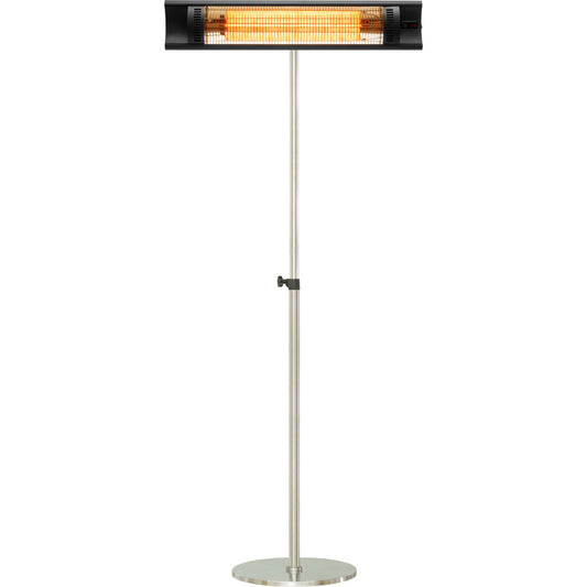 Hanover 35-In. Infrared Outdoor Electric Heater with Pole Stand | Warms up to 136.5 Sq. Ft. | 900W, 1200W, 1500W | Modern Heater Perfect for Patios, Porches, Garages, and Workshops - Black - HAN1025IC-SD