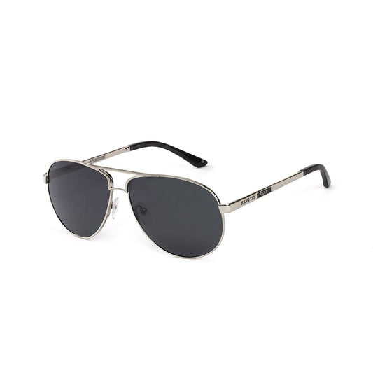 Hang Ten Gold Apparel : Eyewear - Sunglasses Hang Ten Gold The Betamax-Shiny Silver/Smoke Lens