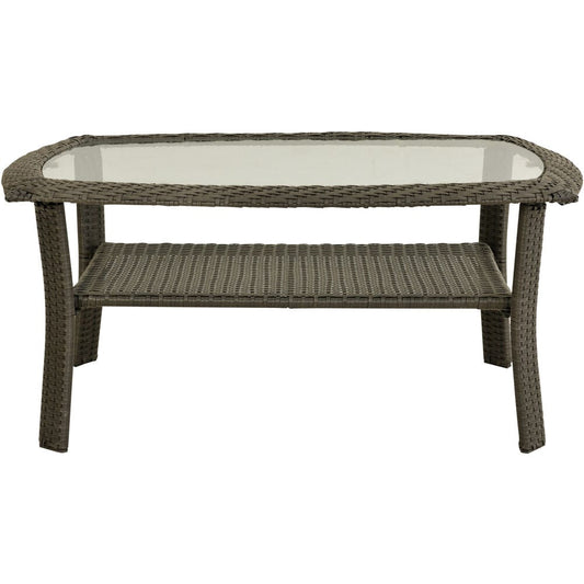 Hanover Accessories Hanover - Newport Woven Coffee Table with Glass Top