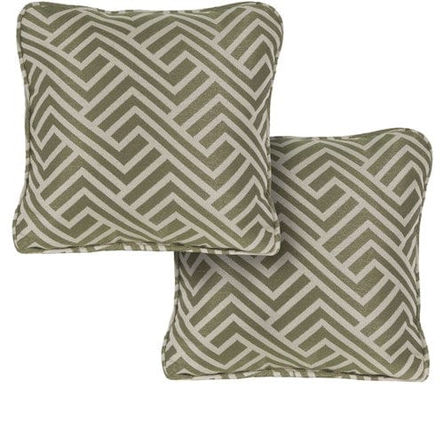 Hanover Accessories Hanover Toss Pillow Geo Stripe Pattern Set of 2 - Green