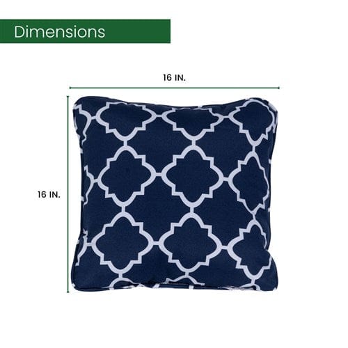Hanover Accessories Hanover Toss Pillow Lattice Pattern - Navy/White