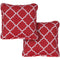 Hanover Accessories Hanover Toss Pillow Lattice Pattern Set of 2 - Red/White