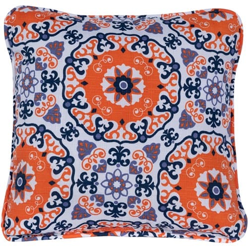 Hanover Accessories Hanover Toss Pillow Medalian Pattern - Orange/Blue