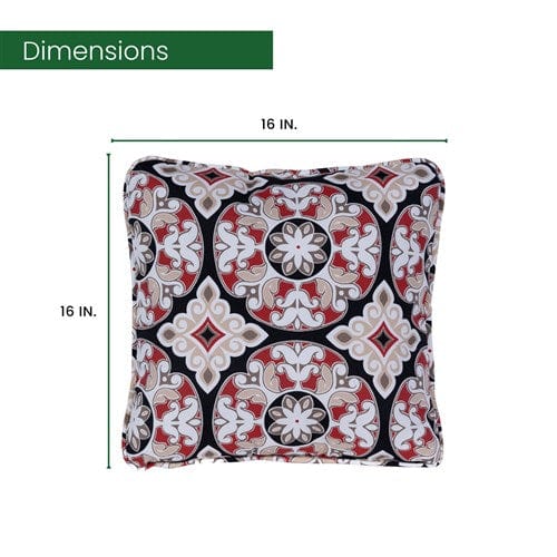 Hanover Accessories Hanover Toss Pillow Medalian Pattern - Red/Black