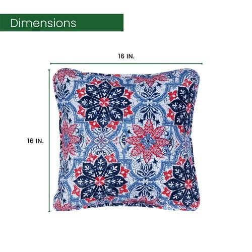 Hanover Accessories Hanover Toss Pillow Medalian Pattern Set of 2 - Navy/Red