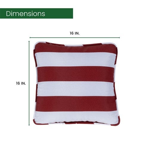 Hanover Accessories Hanover Toss Pillow Stripe Pattern - Red/White