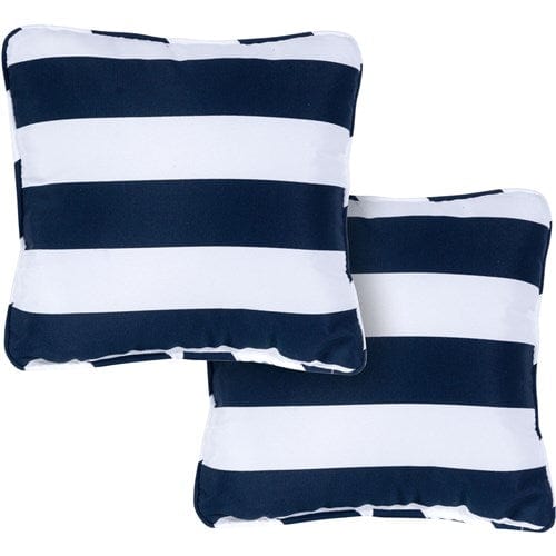 Hanover Accessories Hanover Toss Pillow Stripe Pattern Set of 2 - Navy/White