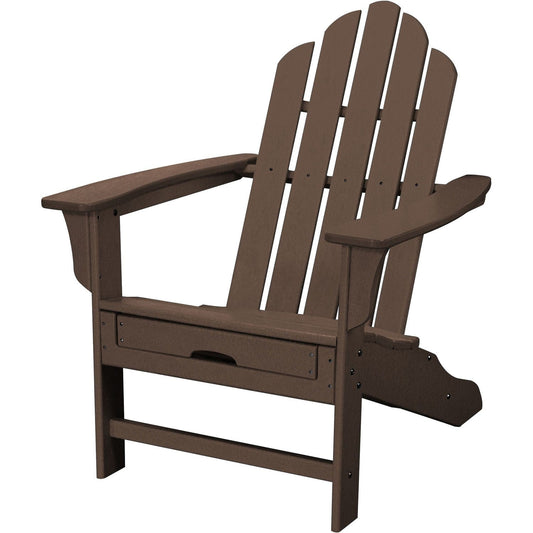 Hanover Adirondack Chair Hanover- All Weather Contoured Adirondack Chair with Hideaway Ottoman- Mahogany | HVLNA15MA