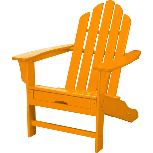 Hanover Adirondack Chair Hanover- All Weather Contoured Adirondack Chair with Hideaway Ottoman- Tangerine | HVLNA15TA