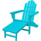 Hanover Adirondack Chairs Hanover All-Weather Contoured Adirondack Chair with Hideaway Ottoman- Aruba