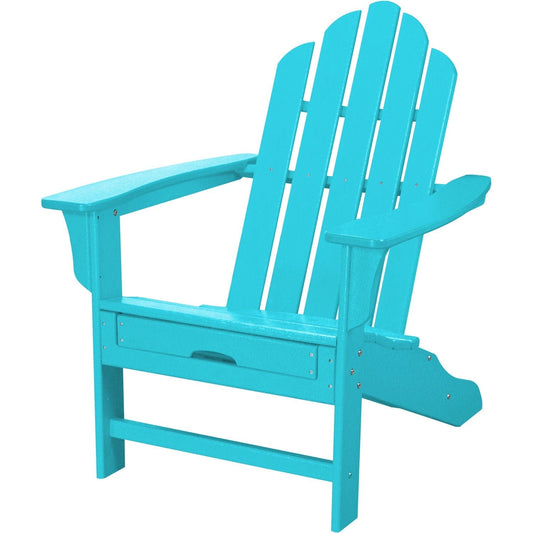 Hanover Adirondack Chairs Hanover- All Weather Contoured Adirondack Chair with Hideaway Ottoman- Aruba | HVLNA15AR
