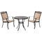 Hanover Bistro Set Hanover Fontana 3-Piece Bistro Set with 2 Sling Chairs and a 32-In. Cast-Top Table | FNTDN3PCC