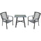 Hanover Bistro Set Hanover - Pemberton 3pc: 2 Alum Dining Chairs and 1 30" Sq Slat Table