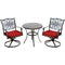 Hanover Bistro Set Hanover Traditions 3-Piece Bistro Set in Red with a 32 in. Cast-Top Table