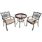 Hanover Bistro Set Hanover Traditions 3-Piece Bistro Set in Tan with 30 in. Glass-Top Table