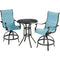 Hanover Bistro Set Hanover Traditions 3-Piece High-Dining Bistro Set in Blue with 2 Padded Swivel Counter-Height Chairs and 30-in. Cast-top Table - TRADDN3PCPDBR-BLU