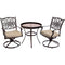 Hanover Bistro Set Hanover Traditions 3-Piece Swivel Bistro Set in Tan with 30 in. Glass-top Table