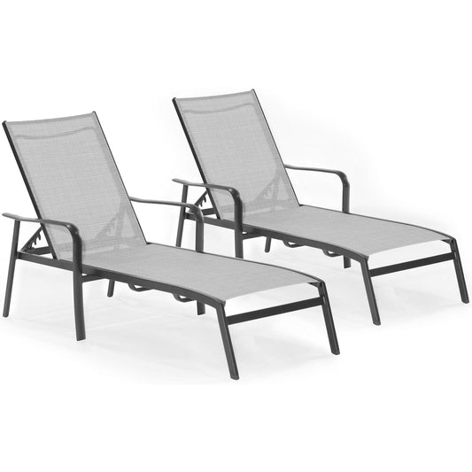 Hanover Chaise Lounge Hanover - Foxhill 3pc: 2 Chaise Lounge Chairs and 22" Side Table | FOXCHS3PC-GRY