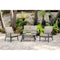 Hanover Conversation Set Hanover- Cortino 4Piece Commercial-Grade Patio Seating Set with 2 Cushioned Club Chairs, Loveseat, and Slat-Top Coffee Table | CORT4PCL-ASH