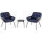 Hanover Conversation Set Hanover Naya 3-Piece Chat Set with Navy Blue Cushions