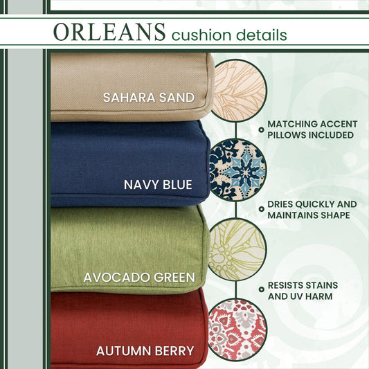 Hanover Conversation Set Hanover - Orleans 4-Piece All-Weather Patio Set in Silver Lining with Gray Weave | 2 Swivel Gliders, Sofa, Coffee Table | ORLEANS4PCSW-G-SLV