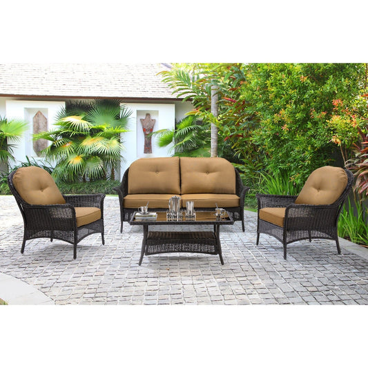 Hanover Conversation Set Hanover - San Marino 4pc Set: 1 Loveseat, 2 Side Chairs, 1 Coffee Table
