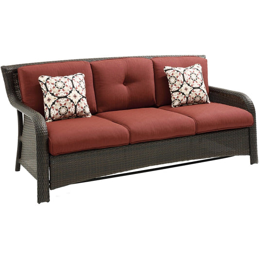 Hanover Conversation Set Hanover - Strathmere 4-Piece Outdoor-Grade Lounge Set in Crimson Red | STRATH4PCSW-S-RED
