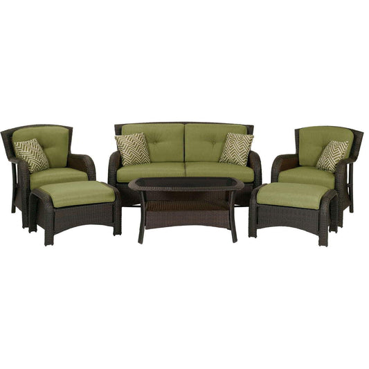 Hanover Conversation Set Hanover - Strathmere 6-Piece Lounge Set in Cilantro Green