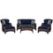 Hanover Conversation Set Hanover - Strathmere 6-Piece Lounge Set in Navy Blue