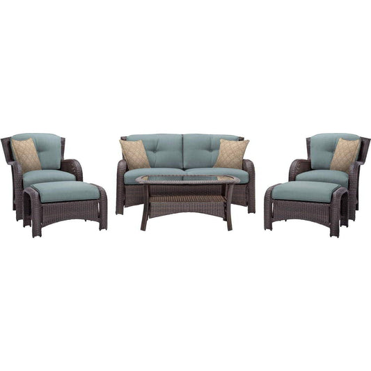 Hanover Conversation Set Hanover - Strathmere 6-Piece Lounge Set in Ocean Blue