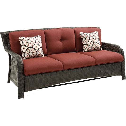 Hanover Conversation Set Hanover - Strathmere 6-Piece Wicker Lounge Set in Crimson Red | STRATH6PC-S-RED