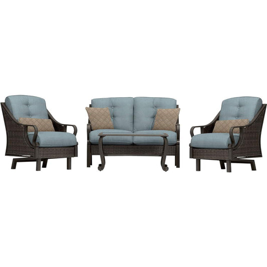 Hanover Conversation Set Hanover Ventura 4-Piece Patio Set in Ocean Blue
