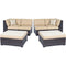 Hanover Deep Seating Hanover - Metro6pc Set:2 Corner Wedges,2 Armless Chairs,and 2 Ottomans w/ Cushions