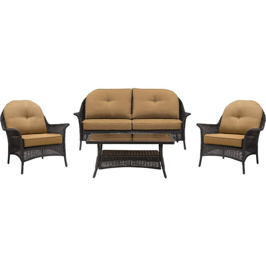 Hanover Deep Seating Hanover - San Marino 4pc Set: 1 Loveseat, 2 Side Chairs, 1 Coffee Table