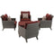 Hanover Deep Seating Hanover Savannah 5-Piece Chat Set in Crimson Red