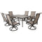Hanover Dining Hanover - Venice 7pc Dining: 6 Sling Swivel Rocker Chairs and 66x40 Slat Table