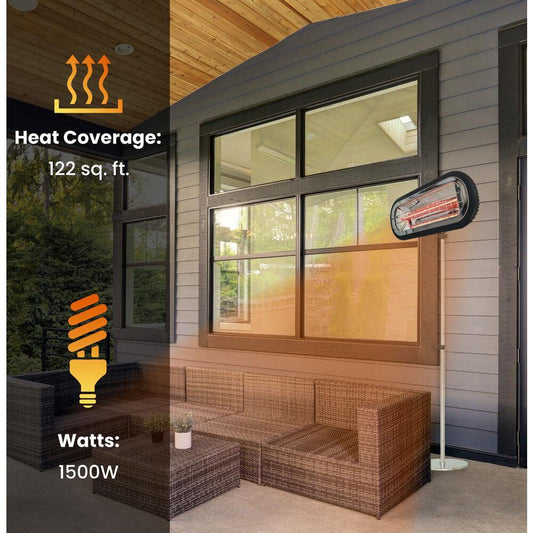 Hanover Electric Outdoor Heaters Hanover - 16.5" Electric Halogen Lamp with On Pole Stand