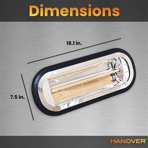 Hanover Electric Outdoor Heaters Hanover Electric Halogen Infrared Heat Lamp for Hanging or Mounting, Black