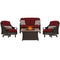 Hanover Fire Pit Chat Set Hanover - Ventura 4-Piece Fire Pit Chat Set in Crimson Red