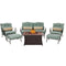 Hanover Fire Pits Hanover - Oceana 6pc Fire Pit Set with Wood Grain Tile Top