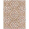 Hanover Hanover 4 Ft. x 6 Ft. Indoor/Outdoor Backless Rug with 5000 Hours of UV Protection -Moroccan-Inspired Light Red/Tan Ikat Design