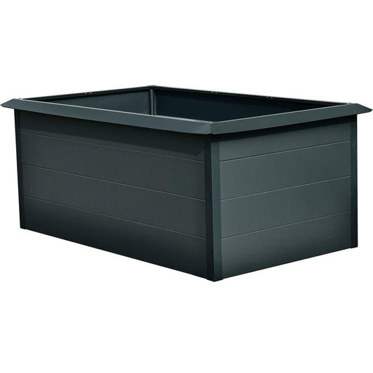 Hanover Hanover 59-In. Open-Base Raised Garden Bed with Slug Border Protector for Flowers, Herbs, and Vegetables - Galvanized Steel