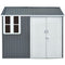 Hanover Hanover 6-Ft. x 8-Ft. x 7-Ft. Galvanized Steel Nordic Storage Shed with Window and Sliding Bolt Lock, Dark Gray/White