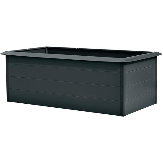 Hanover Hanover 79-In. Open-Base Raised Garden Bed with Slug Border Protector for Flowers, Herbs, and Vegetables - Galvanized Steel