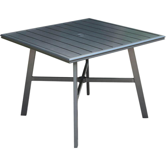 Hanover Hanover All-Weather Commercial-Grade Aluminum 38" Square Slat-Top Dining Table