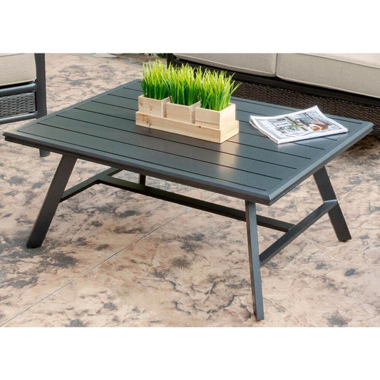 Hanover Hanover All-Weather Commercial-Grade Aluminum Slat-Top Coffee Table