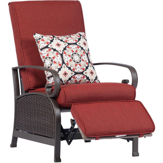 Hanover Hanover Madrid Wicker Adjustable Recliner in Crimson Red