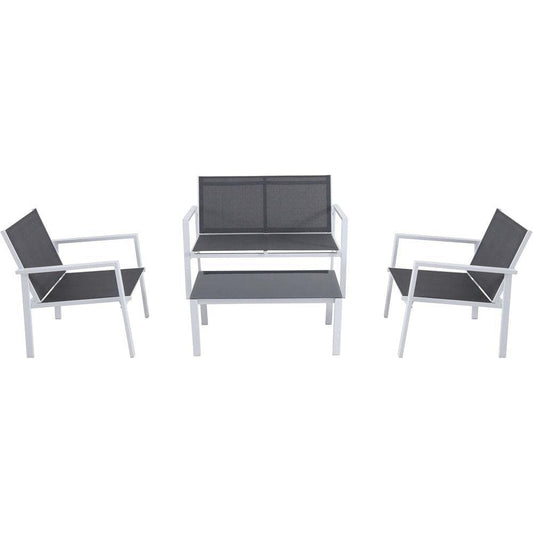 Hanover Hanover Naples 4-Piece Conversation Set in Gray